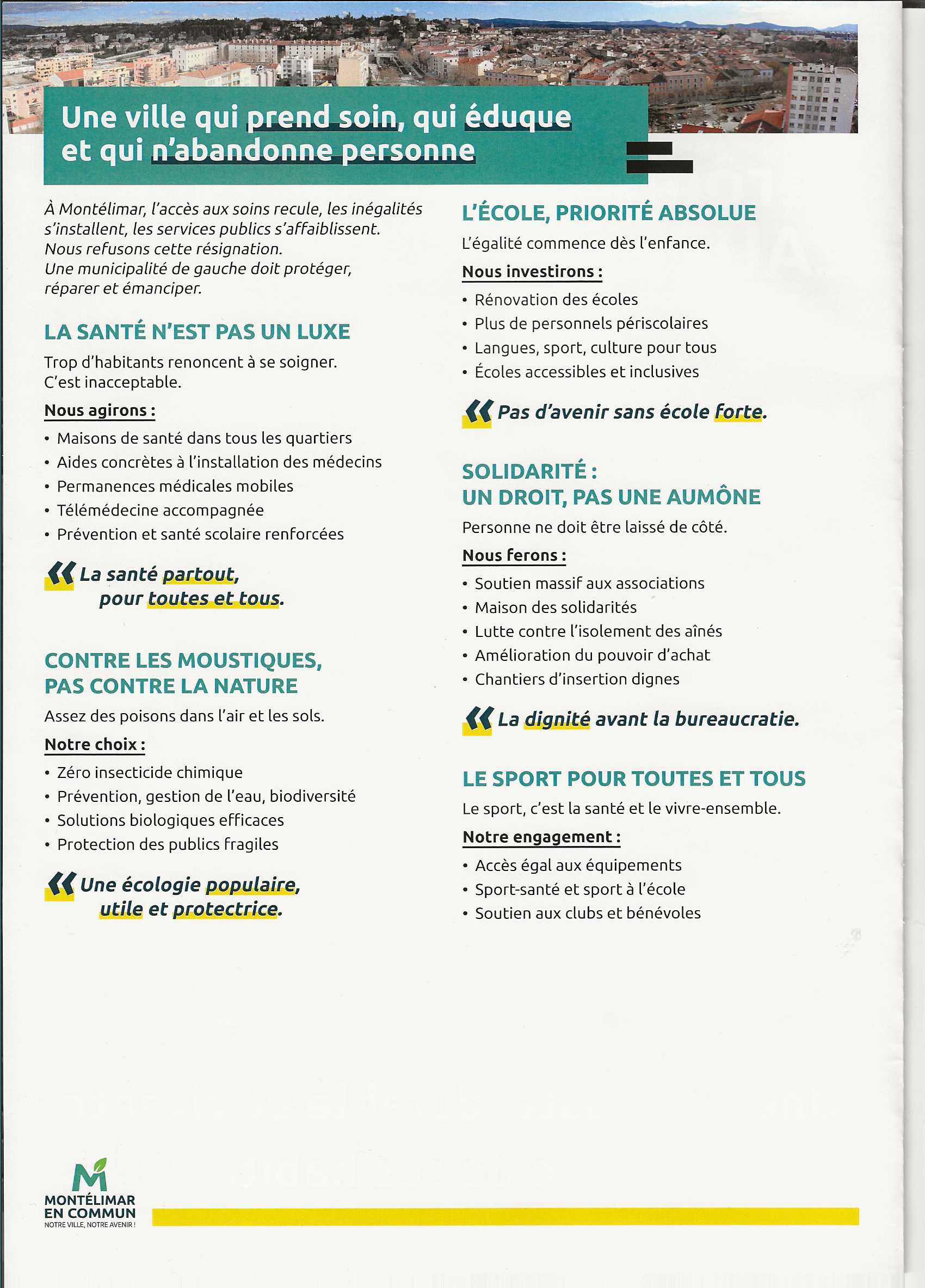 Une ville qui prend soin